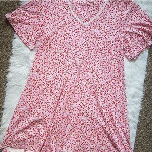 Kate Spade Nighty Night Gown Pajamas Hearts Valentines V-neck Women’s Size XS